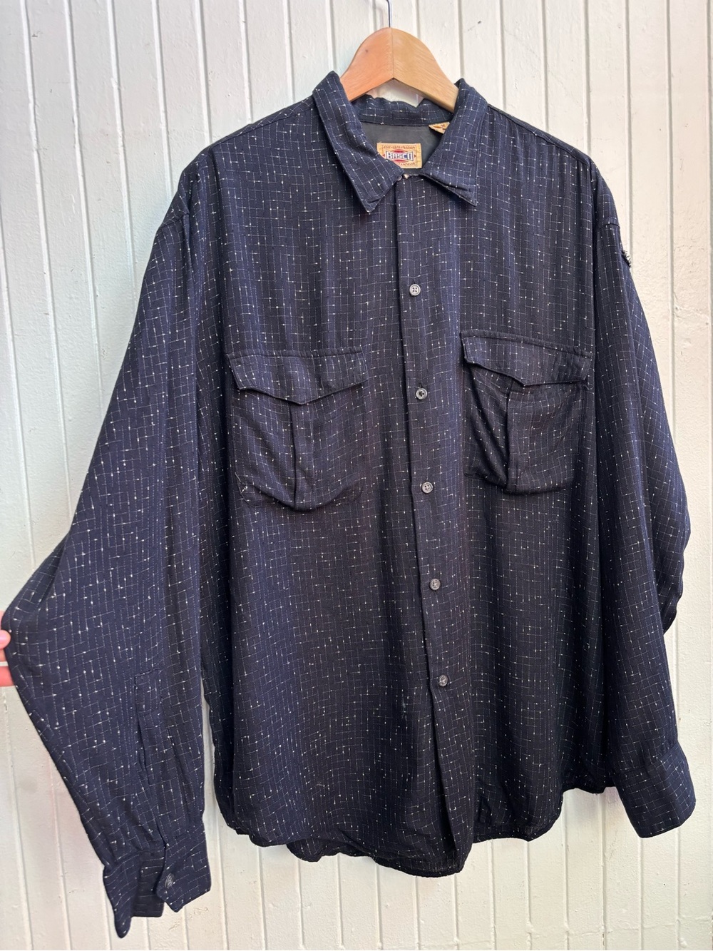 Basco Men's Navy Speckled Button-Up Jacket